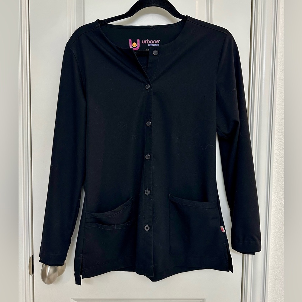 Urbane Black Scrub Jacket